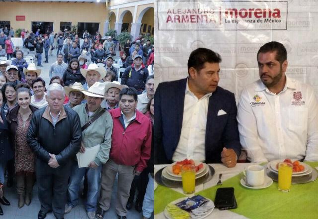 Armenta y De la Sierra se placean en municipios de Puebla