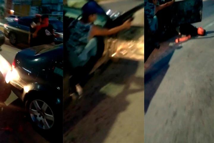 VIDEO Lo golpean y le pasan el auto encima en la federal a Amozoc