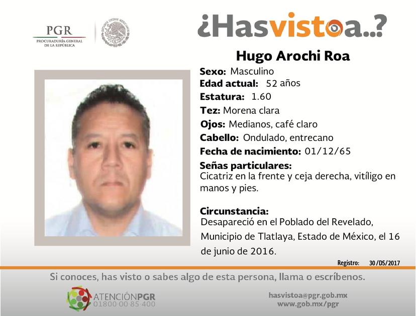 Ayúdanos a localizar a Hugo Arochi Roa
