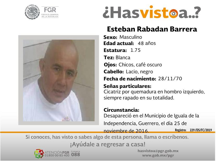 Ayúdanos a localizar a Esteban Rabadan
