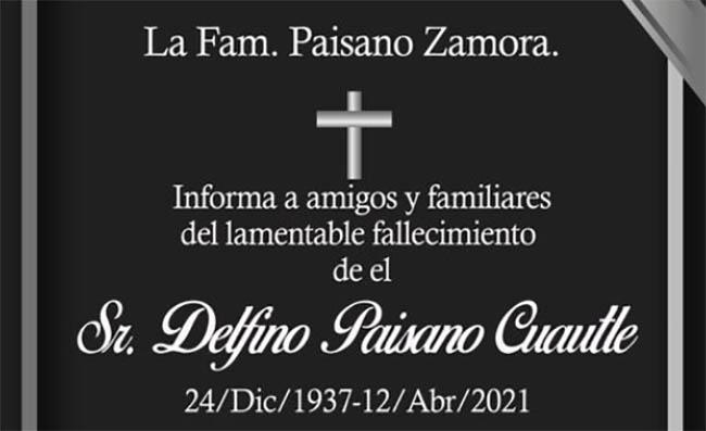 Fallece padre del ex edil de San Andrés Cholula, Leoncio Paisano