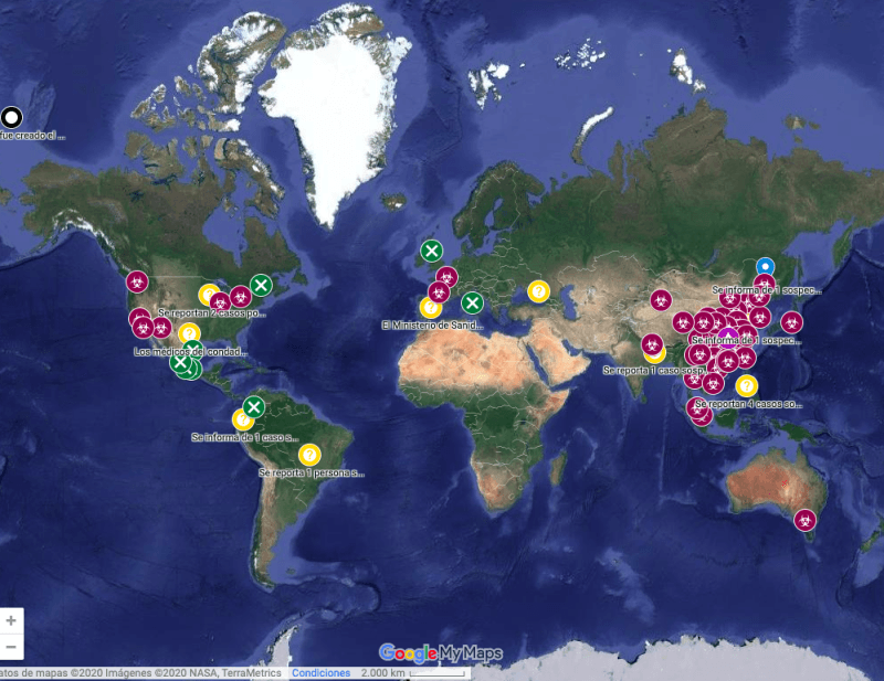 Este es el mapa de Google en tiempo real sobre el Coronavirus