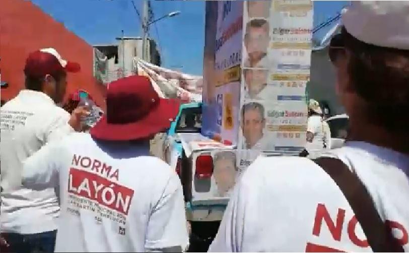 VIDEO: Simpatizante de Salomón lanza camioneta a morenistas