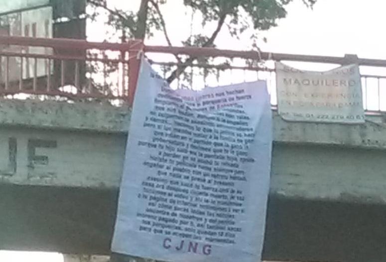 Aparecen mantas contra Yunes en Puebla, se las atribuye CJNG