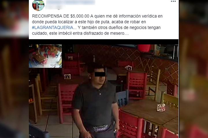 Ofrecen jugosa recompensa en Puebla para encontrar a asaltante