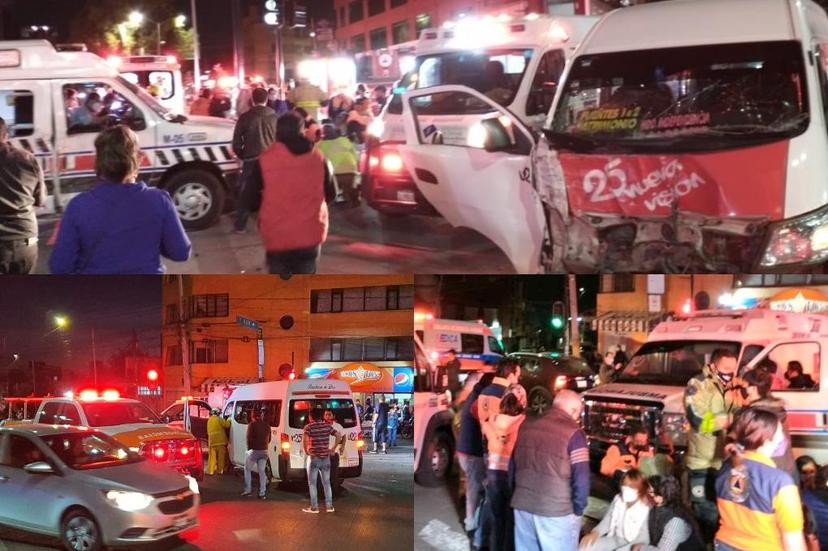 Chocan combi y ambulancia, quedan más de 10 heridos en Puebla