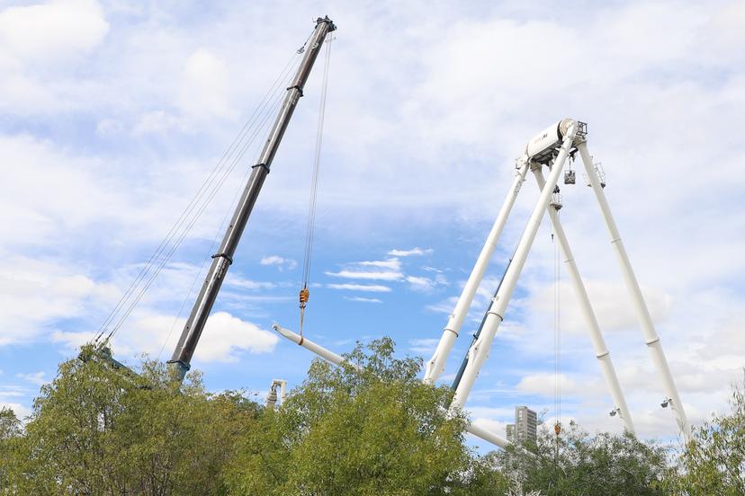 VIDEO Retiran estructura que sostiene la Estrella de Puebla