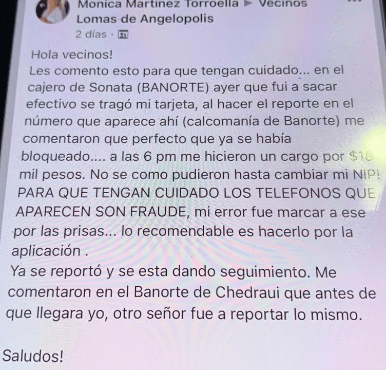 Fraude en Sonata, roba cajero de Banorte a cuentahabientes