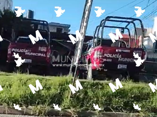 Roban unidades de carga en Texmelucan mientras patrullas están en autolavado