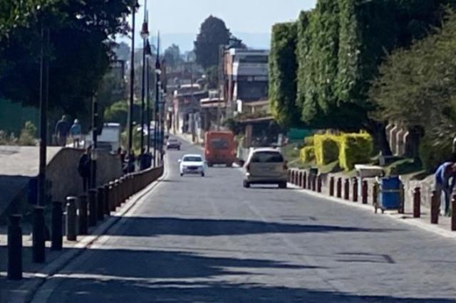 Realizan prueba piloto para doble sentido en la 14 oriente en San Andrés Cholula