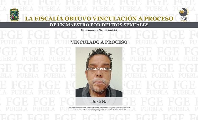 Vinculan a proceso a maestro de Cholula por abuso y violación