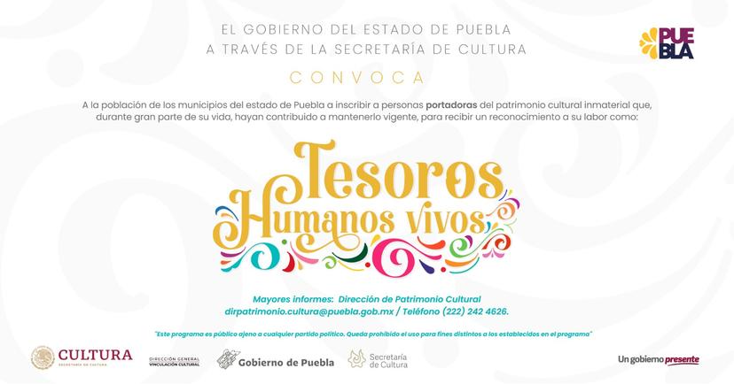 En agosto finaliza inscripciones para convocatoria Tesoros Humanos Vivos