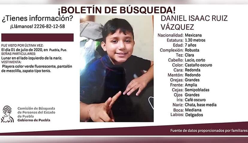 Ayuda a localizar al niño Daniel, desaparece en Puebla