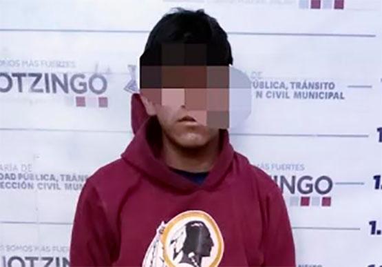 Aseguran a menor de edad tras asaltar a estudiante en Huejotzingo