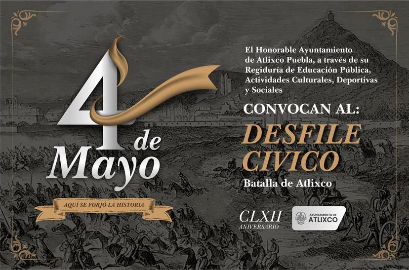 Invitan a escuelas de Atlixco a participar en el desfile de la batalla del 4 de mayo