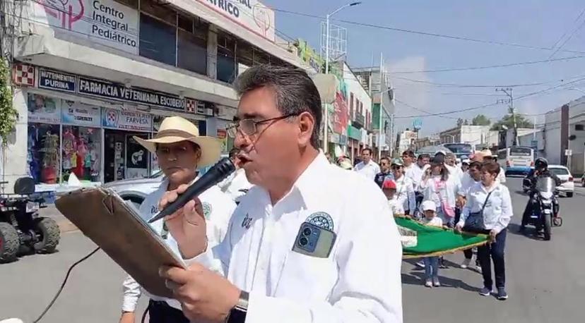 Telefonistas de Texmelucan marchan este Día del Trabajo por mejores condiciones laborales