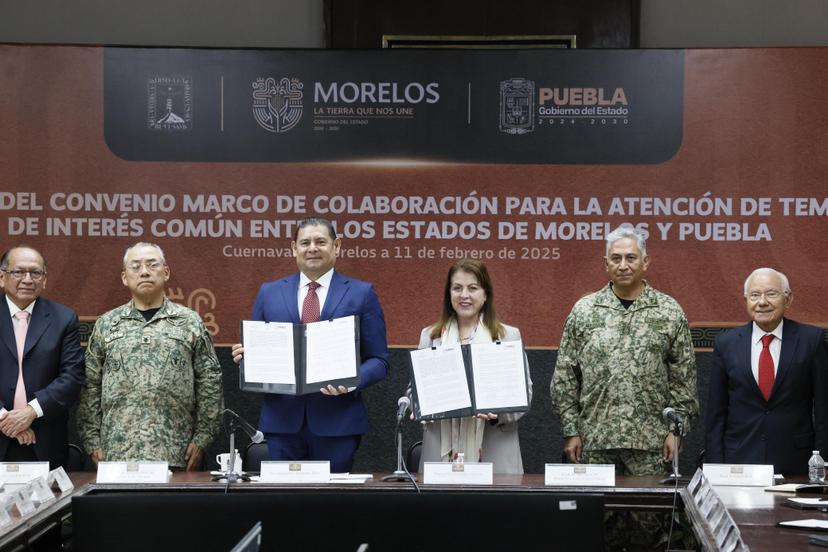 Morelos y Puebla firman convenio de colaboración en materia de seguridad