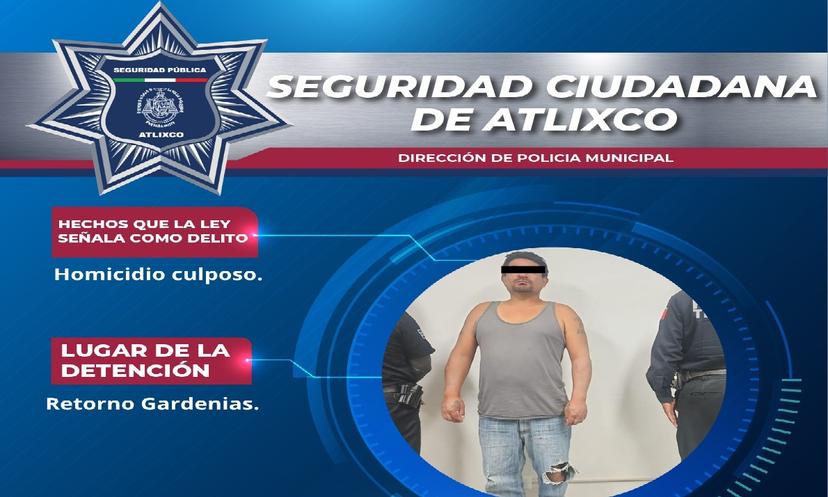 Por oportuna intervención detienen en Atlixco a conductor imprudente