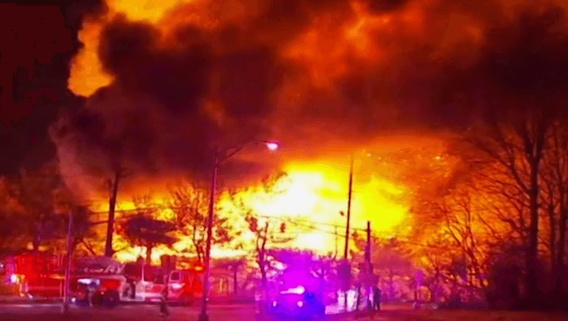 Un incendio cerca de una planta química de Nueva Jersey