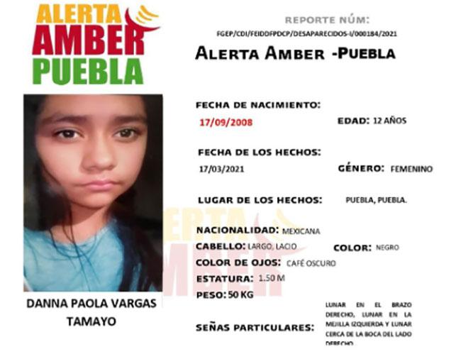 Activan Alerta Amber por desaparición de Danna Paola de 12 años en Puebla