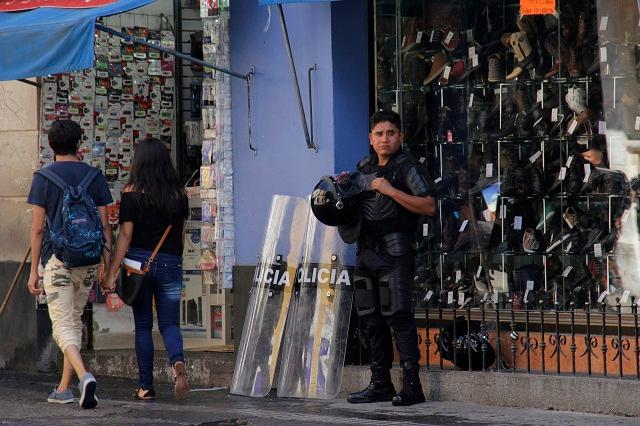 Blindan Centro Histórico de Puebla para impedir que ambulantes regresen