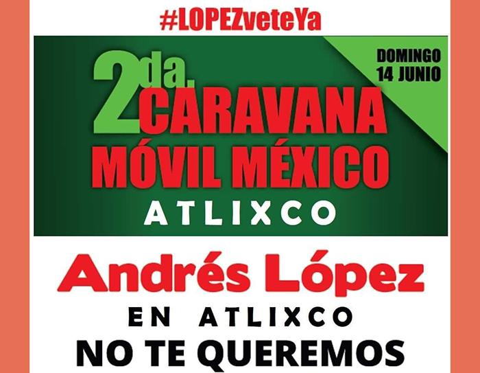 Convocan a una marcha antiamlo en Atlixco para el domingo