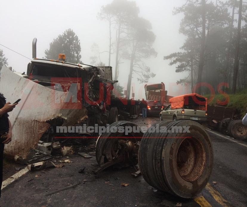 Aparatoso accidente en la federal Tlaxco-Chignahuapan