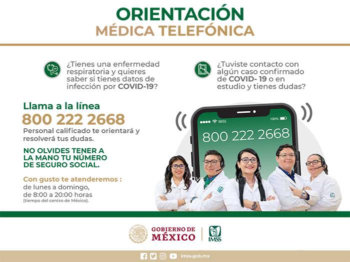 Emprende IMSS orientación telefónica para atender dudas del COVID-19