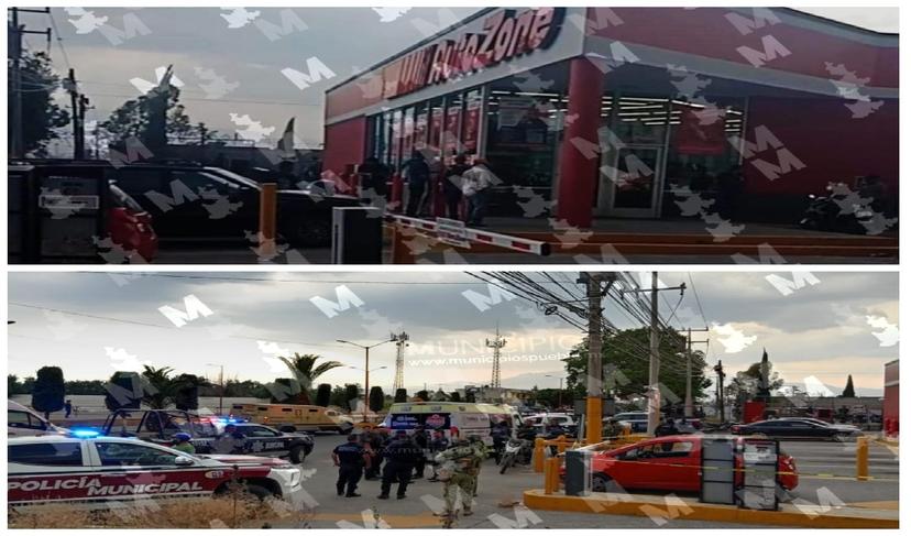 Ataque armado en Autozone Texmelucan deja dos heridos
