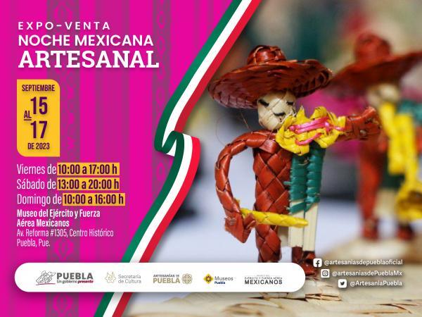 Realizará gobierno de Puebla expo-venta Noche Mexicana Artesanal