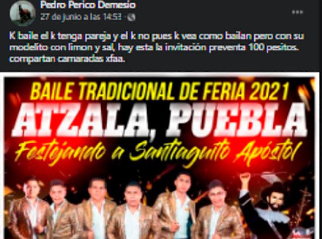 Hijo de alcaldesa de Atzala organiza baile masivo sin importarle el Covid  