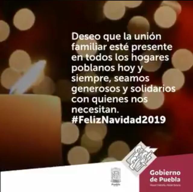 Gobernador de Puebla postea deseos de navidad