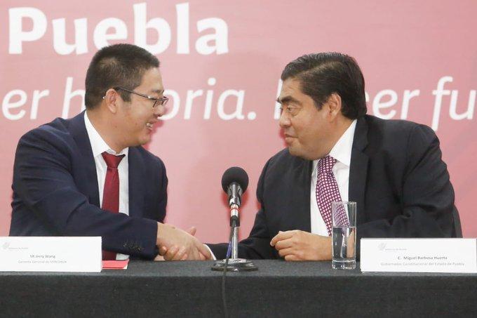 Barbosa anuncia inversión de 633 mdp de la empresa Minghua