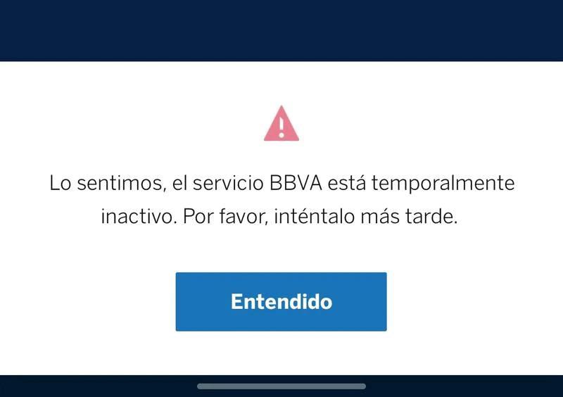 Fallas en la app de BBVA es reportada por usuarios