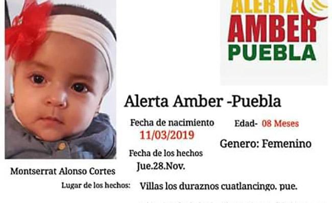 Roban a la bebé Monserrat en Cuautlancingo, activan Alerta Amber