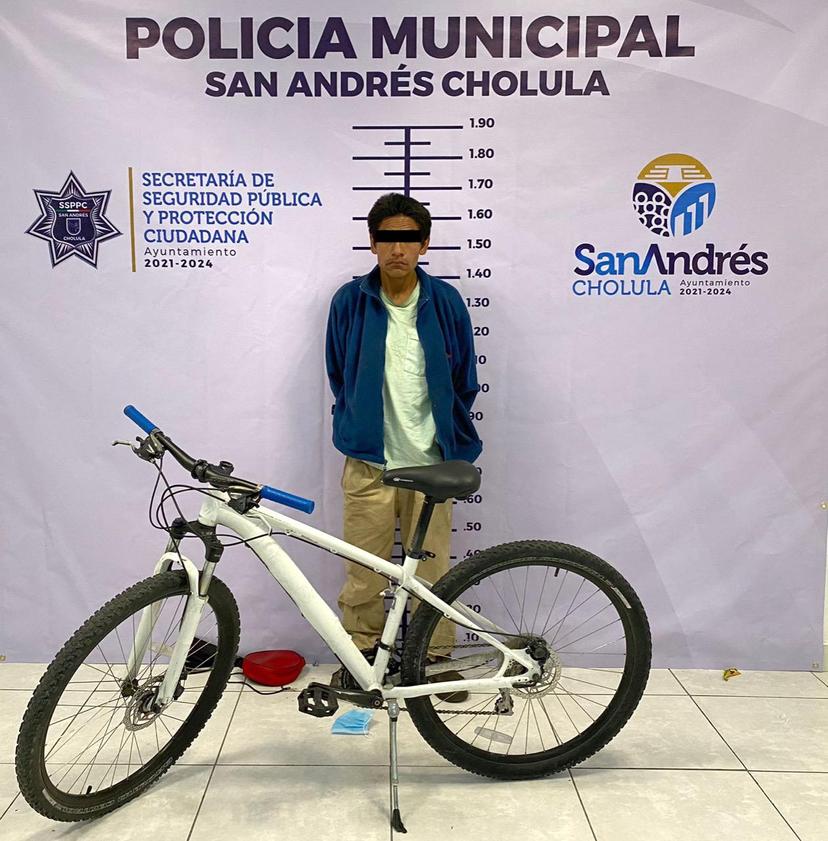 Intentó robar una bicicleta en San Andrés Cholula y lo agarran