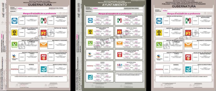 Estas son las boletas para elección extraordinaria en Puebla