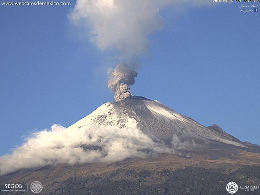 Registra explosión el Popocatépetl esta mañana