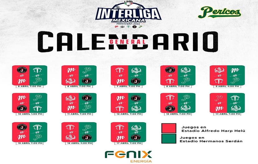 Listo calendario Interligas