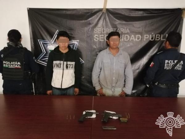 Los detienen por portar armas calibre 22 sin permiso en San Juan Epatlán