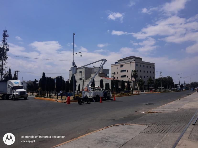 Instalación de cámaras de seguridad en Texmelucan, con avance del 65%