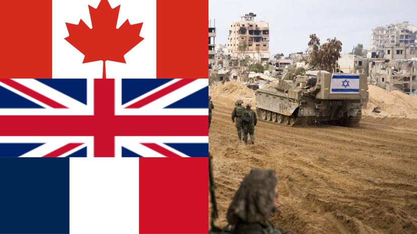 Canadá, Francia y Reino Unido exigen a Israel parar el genocidio en Gaza