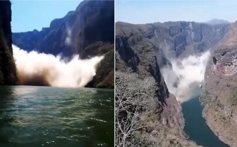 VIDEO Sismo provoca derrumbe en el Cañón del Sumidero