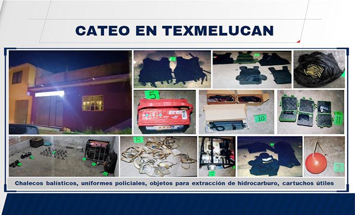 Catean huachicasas en Texmelucan; hallan armas y máscaras antigases