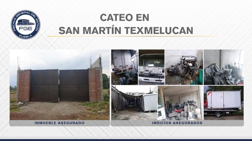 En Texmelucan Fiscalía cateó inmueble con autopartes robadas