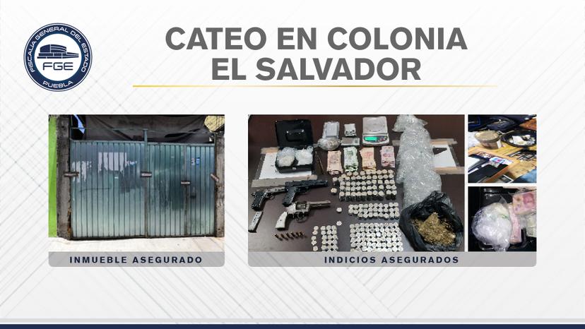 Catean casa en Puebla capital y hallan cristal, marihuana, cocaína y crack