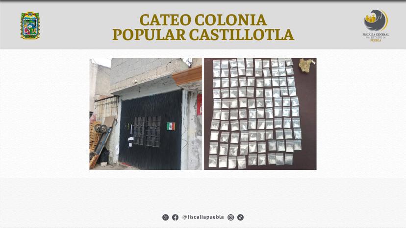 Decomisan cristal y marihuana en cateo a inmueble en la colonia Popular Castillotla