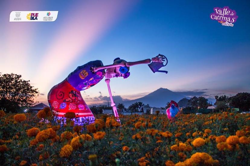 El Valle de Catrinas en Atlixco cuenta con 10 figuras monumentales