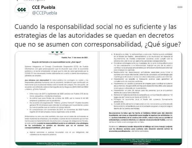 Pide CCE condonación de impuestos y apoyo urgente