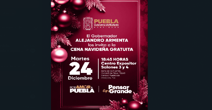 Armenta invita a cenar a los que menos tienen este 24 de diciembre